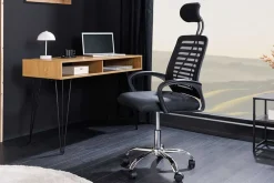 Höhenverstellbarer Bürostuhl YOGA schwarz Butterfly-Mechanik drehbar mit Armlehne