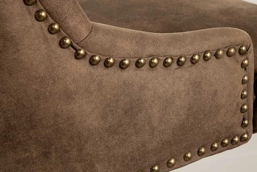 Höhenverstellbarer Bürostuhl VICTORIAN vintage taupe mit Armlehne