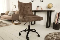 Höhenverstellbarer Bürostuhl VICTORIAN vintage taupe mit Armlehne