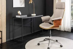 Höhenverstellbarer Bürostuhl MANHATTAN grau Walnuss mit Armlehne drehbar