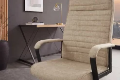 Höhenverstellbarer Bürostuhl LAZIO beige Vogue Velours Samt drehbar mit Rollen