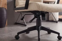 Höhenverstellbarer Bürostuhl LAZIO beige Vogue Velours Samt drehbar mit Rollen