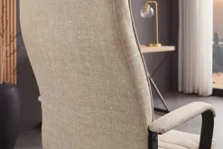 Höhenverstellbarer Bürostuhl LAZIO beige Vogue Velours Samt drehbar mit Rollen