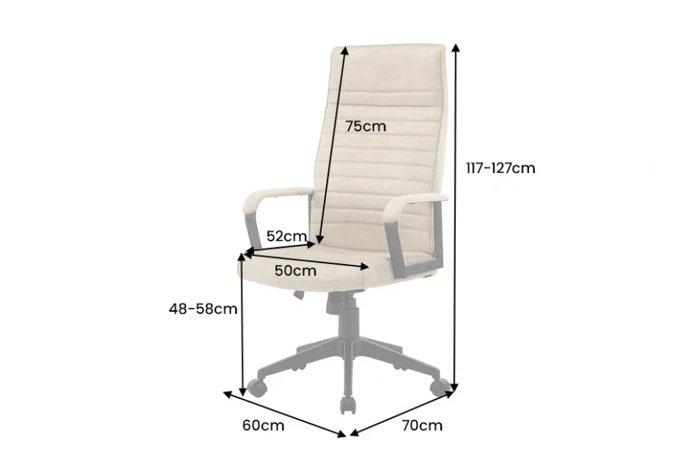 Höhenverstellbarer Bürostuhl LAZIO beige Vogue Velours Samt drehbar mit Rollen