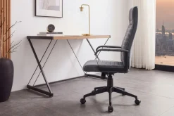 Höhenverstellbarer Bürostuhl LAZIO anthrazit Vogue Velours Samt drehbar mit Rollen