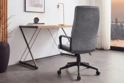 Höhenverstellbarer Bürostuhl LAZIO anthrazit Vogue Velours Samt drehbar mit Rollen