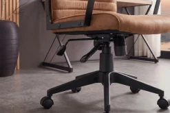 Höhenverstellbarer Bürostuhl LAZIO vintage braun Microfaser drehbar mit Rollen