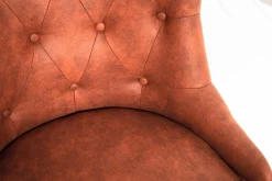Höhenverstellbarer Bürostuhl VICTORIAN vintage hellbraun mit Chesterfield-Steppung