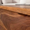 Höhenverstellbarer Couchtisch MAKASSAR FUNCTION 110cm braun Sheesham Massivholz stone finish