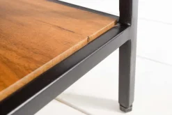 Höhenverstellbarer Couchtisch FACTORY LIFTUP 80cm Mangoholz massiv mit Stauraum Metall
