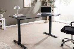 Höhenverstellbarer Schreibtisch BLACK DESK 140cm anthrazit schwarzes Metallgestell
