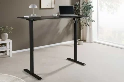 Höhenverstellbarer Schreibtisch BLACK DESK 140cm anthrazit schwarzes Metallgestell