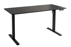 Höhenverstellbarer Schreibtisch BLACK DESK 140cm anthrazit schwarzes Metallgestell