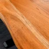 Höhenverstellbarer Schreibtisch MAMMUT 140cm natur Akazie Massivholz Baumkante