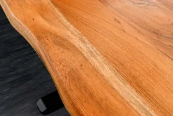 Höhenverstellbarer Schreibtisch MAMMUT 140cm natur Akazie Massivholz Baumkante