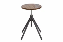 Höhenverstellbarer Sitz Hocker FACTORY Akazie verwittert Industrial Design