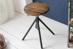 Höhenverstellbarer Sitz Hocker FACTORY Akazie verwittert Industrial Design