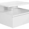 Hängender Nachttisch FLOATING 35cm weiß Regal mit Schublade
