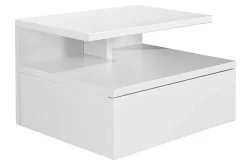 Hängender Nachttisch FLOATING 35cm weiß Regal mit Schublade