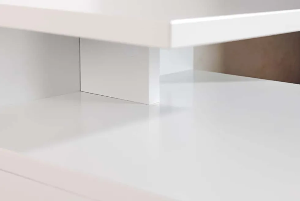 Hängender Nachttisch FLOATING 35cm weiß Regal mit Schublade