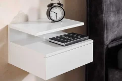 Hängender Nachttisch FLOATING 35cm weiß Regal mit Schublade