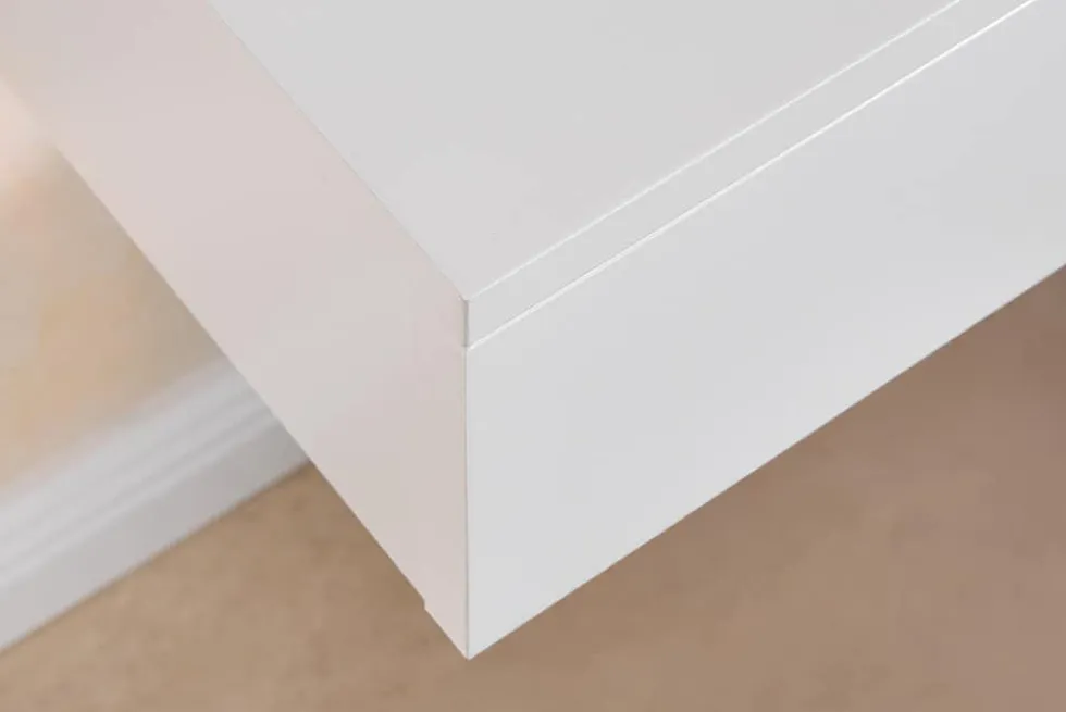 Hängender Nachttisch FLOATING 35cm weiß Regal mit Schublade