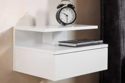 Hängender Nachttisch FLOATING 35cm weiß Regal mit Schublade