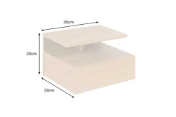 Hängender Nachttisch FLOATING 35cm natur Wildeichen-Optik Regal mit Schublade