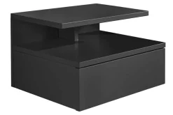 Hängender Nachttisch FLOATING 35cm schwarz Regal mit Schublade