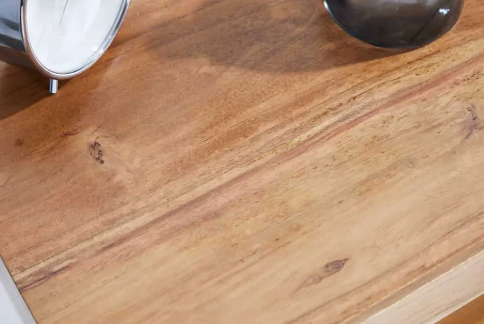 Hängender Nachttisch PURE 50cm braun Akazie Massivholz honey finish Schublade