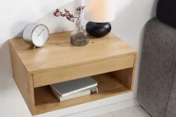 Hängender Nachttisch PURE 50cm natur Mangoholz cream finish Wandregal Schublade