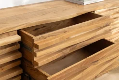 Hängendes Sideboard RELIEF 175cm natur Akazie Massivholz mit Schubladen