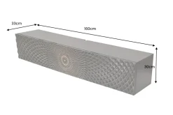 Hängendes TV-Board ILLUSION 160cm schwarz Mangoholz Massivholz mit 3D Schnitzereien gold