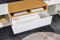 Hängendes TV-Board LOFT 160cm weiß natur drei Fächer mit Schublade