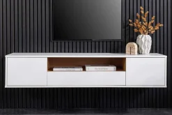 Hängendes TV-Board LOFT 150cm weiß natur fünf Fächer mit Schublade