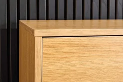 Hängendes TV-Board LOFT 200cm natur schwarz sieben Fächer mit Schublade