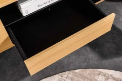 Hängendes TV-Board LOFT 200cm natur schwarz sieben Fächer mit Schublade