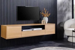 Hängendes TV-Board LOFT 150cm natur schwarz fünf Fächer mit Schublade