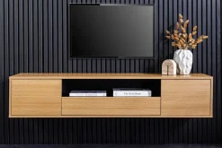 Hängendes TV-Board LOFT 150cm natur schwarz fünf Fächer mit Schublade