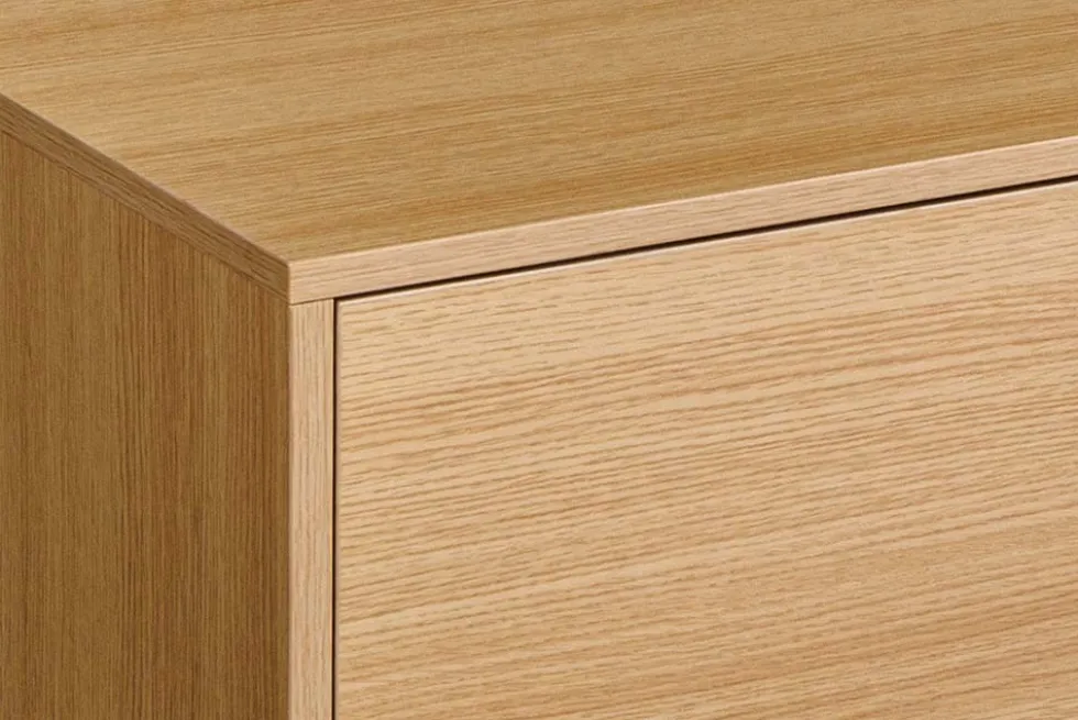 Hängendes TV-Board LOFT 150cm natur schwarz fünf Fächer mit Schublade
