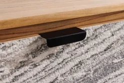 Hängendes TV-Board ORGANIC 160cm natur Akazie schwarz weiß Steinfurnier Schubladen