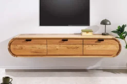 Hängendes TV-Board ORGANIC 160cm natur Akazienholz massiv handmade mit Schubladen