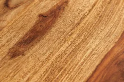 Hängendes TV-Lowboard ALPINE 160cm braun Sheesham Massivholz stone finish Metall gold