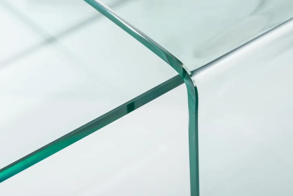 Hochwertiges 2er Set Glas Couchtisch FANTOME 100cm transparent