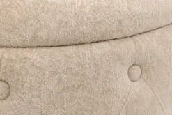 Hocker MODERN BAROCK 60cm champagner greige Bouclé mit Stauraum