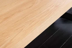 Imposanter Esstisch ZEUS 210cm natur Eiche schwarz mit U-Gestell Metall