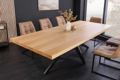 Imposanter Esstisch ZEUS 240cm natur Eichen-Design mit Sterngestell Metall