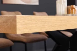 Imposanter Esstisch ZEUS 240cm natur Eichen-Design mit Sterngestell Metall