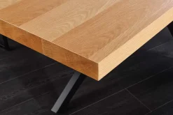 Imposanter Esstisch ZEUS 240cm natur Eichen-Design mit Sterngestell Metall