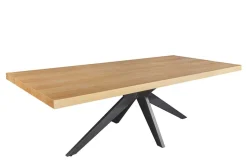 Imposanter Esstisch ZEUS 240cm natur Eichen-Design mit Sterngestell Metall